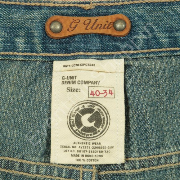 Vintage G Unit Jeans Mens 40 Blue Relaxed Straight Stonewash 2005 New - Picture 6 of 8